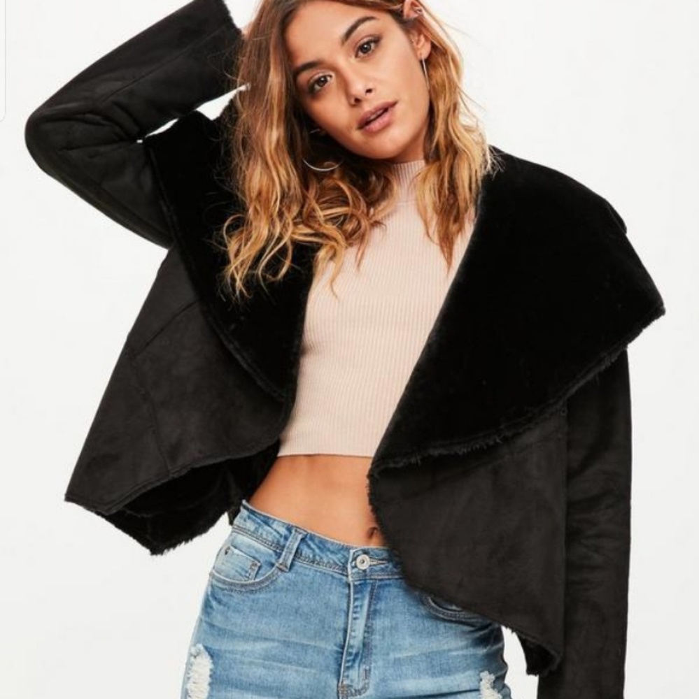 Black Faux Shearling Jacket